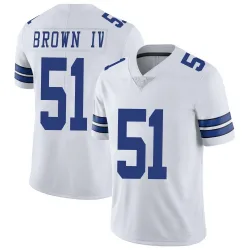 Men's Earnest Brown IV Dallas Cowboys No.51 Limited Vapor Untouchable Jersey - White