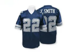 Men's Emmitt Smith Dallas Cowboys No.22 Authentic Mitchell And Ness Throwback Jersey - Navy Blue
