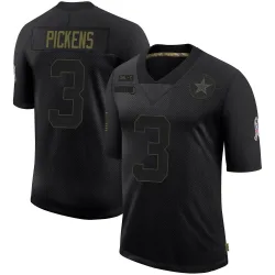 Men's George Pickens Dallas Cowboys No.3 Limited 2020 Salute To Service Jersey - Black