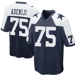 Men's Hakeem Adeniji Dallas Cowboys No.75 Game Throwback Jersey - Navy Blue