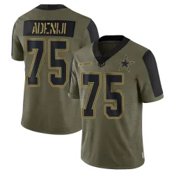 Men's Hakeem Adeniji Dallas Cowboys No.75 Limited 2021 Salute To Service Jersey - Olive