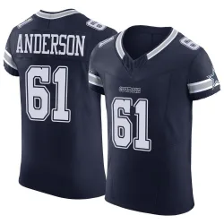 Men's Jack Anderson Dallas Cowboys No.61 Elite Vapor F.U.S.E. Jersey - Navy