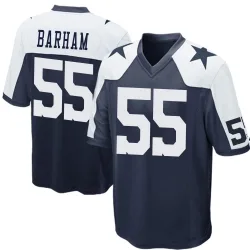 Men's Jaishawn Barham Dallas Cowboys No.55 Game Throwback Jersey - Navy Blue