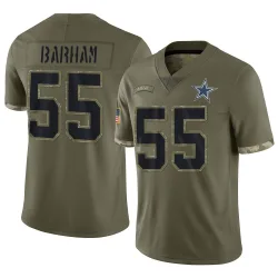 Men's Jaishawn Barham Dallas Cowboys No.55 Limited 2022 Salute To Service Jersey - Olive