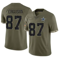 Men's Jake Ferguson Dallas Cowboys No.87 Limited 2022 Salute To Service Jersey - Olive