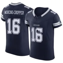 Men's Jalen Moreno-Cropper Dallas Cowboys No.16 Elite Vapor F.U.S.E. Jersey - Navy