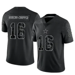 Men's Jalen Moreno-Cropper Dallas Cowboys No.16 Limited Reflective Jersey - Black