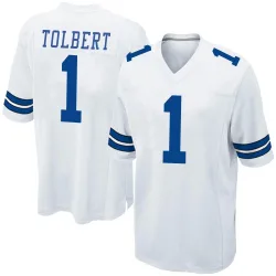 Men's Jalen Tolbert Dallas Cowboys No.1 Game Jersey - White