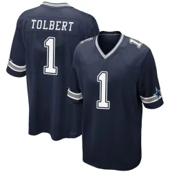 Men's Jalen Tolbert Dallas Cowboys No.1 Game Team Color Jersey - Navy