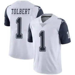 Men's Jalen Tolbert Dallas Cowboys No.1 Limited Color Rush Vapor Untouchable Jersey - White