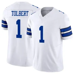 Men's Jalen Tolbert Dallas Cowboys No.1 Limited Vapor F.U.S.E. Jersey - White