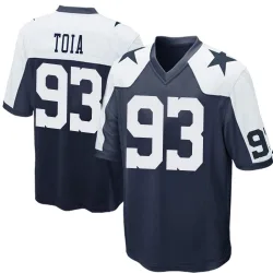 Men's Jay Toia Dallas Cowboys No.93 Game Throwback Jersey - Navy Blue
