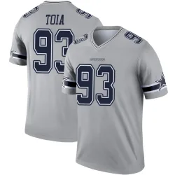 Men's Jay Toia Dallas Cowboys No.93 Legend Inverted Jersey - Gray