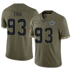 Men's Jay Toia Dallas Cowboys No.93 Limited 2022 Salute To Service Jersey - Olive