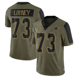 Men's Joe Looney Dallas Cowboys No.73 Limited 2021 Salute To Service Jersey - Olive