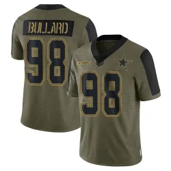 Men's Jonathan Bullard Dallas Cowboys No.98 Limited 2021 Salute To Service Jersey - Olive