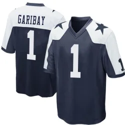 Men's Jonathan Garibay Dallas Cowboys No.1 Game Throwback Jersey - Navy Blue