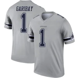Men's Jonathan Garibay Dallas Cowboys No.1 Legend Inverted Jersey - Gray
