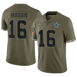 Men's Jordan Hudson Dallas Cowboys No.16 Limited 2022 Salute To Service Jersey - Olive