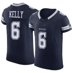 Men's Josh Kelly Dallas Cowboys No.6 Elite Vapor F.U.S.E. Jersey - Navy