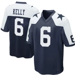 Men's Josh Kelly Dallas Cowboys No.6 Game Throwback Jersey - Navy Blue