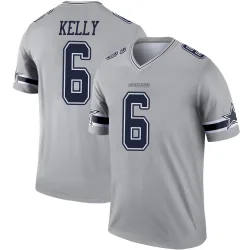 Men's Josh Kelly Dallas Cowboys No.6 Legend Inverted Jersey - Gray