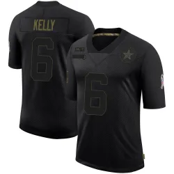 Men's Josh Kelly Dallas Cowboys No.6 Limited 2020 Salute To Service Jersey - Black