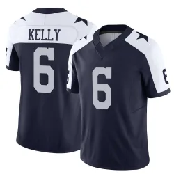 Men's Josh Kelly Dallas Cowboys No.6 Limited Alternate Vapor F.U.S.E. Jersey - Navy