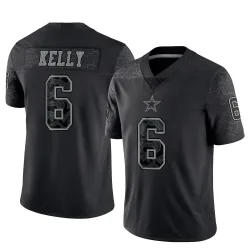 Men's Josh Kelly Dallas Cowboys No.6 Limited Reflective Jersey - Black