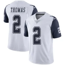Men's Juanyeh Thomas Dallas Cowboys No.2 Limited Color Rush Vapor Untouchable Jersey - White