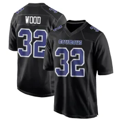 Men's Julius Wood Dallas Cowboys No.32 Game Carbon Fashion Jersey - Black