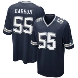 Men's Justin Barron Dallas Cowboys No.55 Game Team Color Jersey - Navy