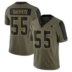 Men's Justin Barron Dallas Cowboys No.55 Limited 2021 Salute To Service Jersey - Olive