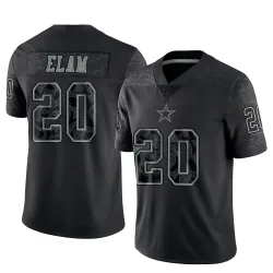 Men's Kaiir Elam Dallas Cowboys No.20 Limited Reflective Jersey - Black