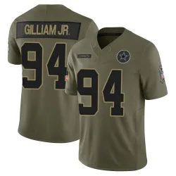 Men's Kelvin Gilliam Jr. Dallas Cowboys No.94 Limited 2025 Salute to Service Jersey - Olive