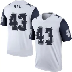 Men's Kemon Hall Dallas Cowboys No.43 Legend Color Rush Jersey - White