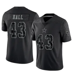 Men's Kemon Hall Dallas Cowboys No.43 Limited Reflective Jersey - Black