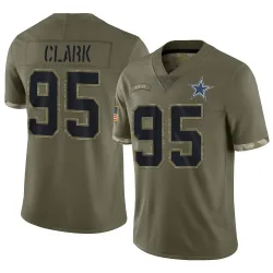 Men's Kenny Clark Dallas Cowboys No.95 Limited 2022 Salute To Service Jersey - Olive