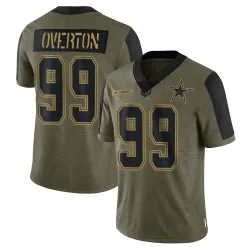 Men's LT Overton Dallas Cowboys No.99 Limited 2021 Salute To Service Jersey - Olive