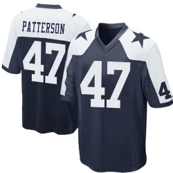 Men's Langston Patterson Dallas Cowboys No.47 Game Throwback Jersey - Navy Blue