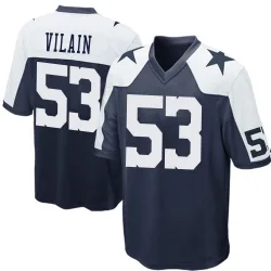 Men's Luiji Vilain Dallas Cowboys No.53 Game Throwback Jersey - Navy Blue