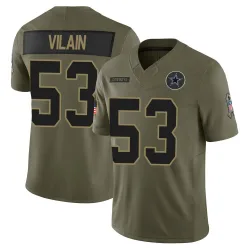 Men's Luiji Vilain Dallas Cowboys No.53 Limited 2025 Salute to Service Jersey - Olive