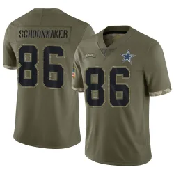 Men's Luke Schoonmaker Dallas Cowboys No.86 Limited 2022 Salute To Service Jersey - Olive