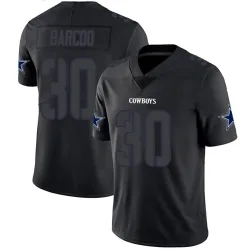 Men's Luq Barcoo Dallas Cowboys No.30 Limited Jersey - Black Impact