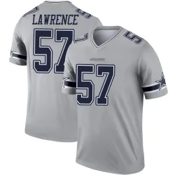 Men's Malachi Lawrence Dallas Cowboys No.57 Legend Inverted Jersey - Gray
