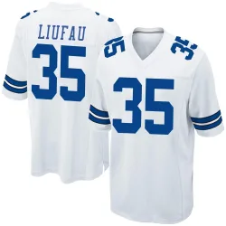 Men's Marist Liufau Dallas Cowboys No.35 Game Jersey - White