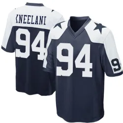 Men's Marshawn Kneeland Dallas Cowboys No.94 Game Throwback Jersey - Navy Blue