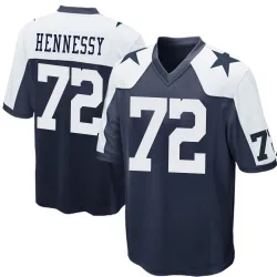 Men's Matt Hennessy Dallas Cowboys No.72 Game Throwback Jersey - Navy Blue