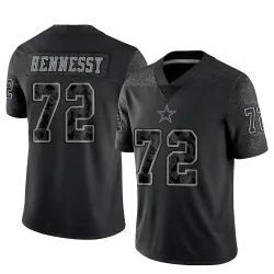 Men's Matt Hennessy Dallas Cowboys No.72 Limited Reflective Jersey - Black