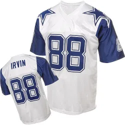 Men's Michael Irvin Dallas Cowboys No.88 Authentic Mitchell And Ness 75TH Patch Throwback Jersey - White
